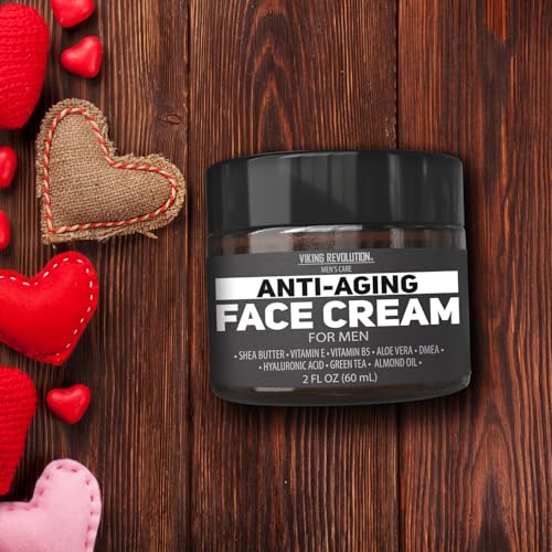Viking Revolution Mens Anti Aging Face Cream - Mens Face Moisturizer for Men with Hyaluronic Acid, Aloe Vera, Vitamin E - Wrinkle Cream for Men with Vitamin B5, Green Tea (2 Fl Oz)