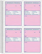 Adams Phone Message Book, 8.06 x 11 Inch, Spiral Bound, 2-Part, Carbonless, 4 Messages per Page, 400 Sets, White and Canary (S1187D)