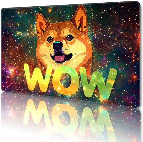 MTG Playmat Magic Card Playmat Game Mat,TCG & CCG Card Games Mat with Free Storage Bags Size 24 x 14 Inches (No with Zones,Wow-Dog)