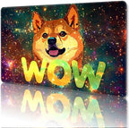 MTG Playmat Magic Card Playmat Game Mat,TCG & CCG Card Games Mat with Free Storage Bags Size 24 x 14 Inches (No with Zones,Wow-Dog)