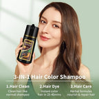 Wine Red Hair Color - 3-in-1 Long-Lasting Natural Dye Shampoo for Gray Hair, Easy Home Use for Men and Women, 16.9 Fl Oz