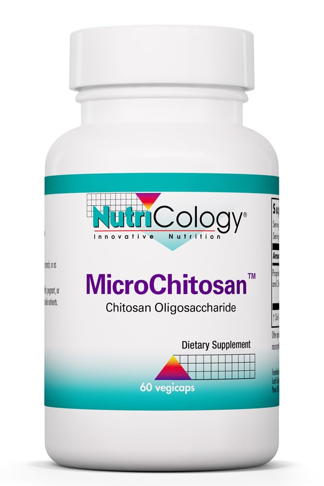 Nutricology MicroChitosan - Chitosan Oligosaccharide Supplement - Gut & Digestive Support - Antioxidant & Cleansing Support - Hypoallergenic - 20 Servings - 60 Vegicaps