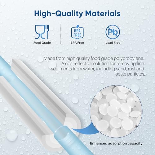 PUREPLUS 5 Micron 10" x 4.5" Whole House Sediment Home Water Filter Replacement Cartridge for Culligan RFC-BBSA, HD-950, WFHD13001B, W15-PR, GXWH30C, GXWH35F, Aqua-Pure AP817, PP10BB, 2PACK