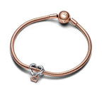 PANDORA Two-Tone Openwork Infinity Heart Charm - Swirling Heart Design - Jewelry Keepsake for Her with Gift Box - Compatible Moments Charm Bracelets - Sterling Silver & 14k Rose Gold