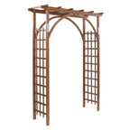 VINGLI 85in Wooden Arbor Garden Arch, Wedding Arch for Ceremony, Wood Trellis for Plant Climbing, Christmas Decor Pergola for Garden Backyard, Lawn