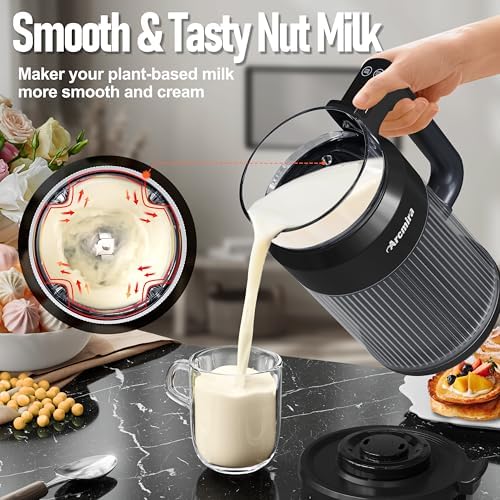 𝟲 𝗶𝗻 𝟭 Nut Milk Maker, 27oz(800ml) Homemade Almond, Oat, Coconut, Soy, Plant Based Milks and Non Dairy Beverages, Soy Milk Maker Machine with Delay Start/Keep Warm/Self-Cleaning/Boil Water