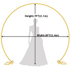Wokceer Round Backdrop Stand 8FT Gold Wedding Balloon Arch Stand for Party