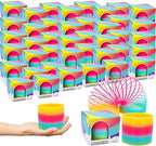 The Dreidel Company Plastic Multicolor Coil Spring, Goody Bag Fillers, Party Favor for Kids, 3" Inches (80mm) (40-Pack)