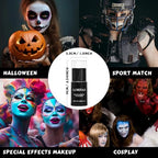 Black and White Face Paint Halloween Makeup Kit Professional, White Foundation Makeup Eye Black Stick, Black White Face Makeup for Halloween Zombie Clown Vampire Skeleton Skull Joker Makeup