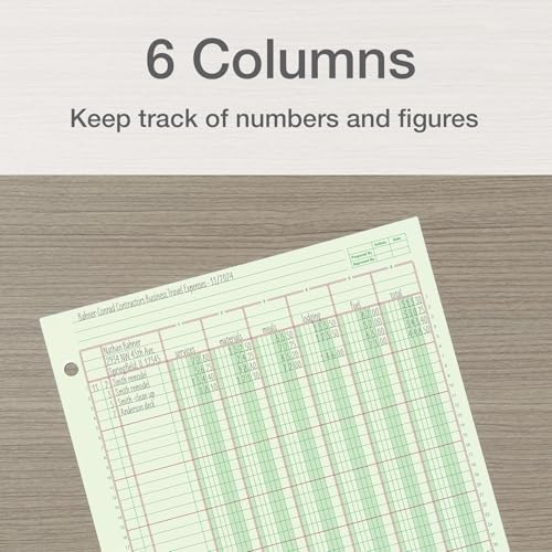 Adams Analysis Pad, 8 1/2" x 11", 100 Pages (50 Sheets), 6 Columns, Green