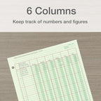 Adams Analysis Pad, 8 1/2" x 11", 100 Pages (50 Sheets), 6 Columns, Green