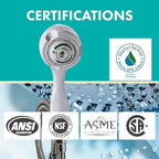 Niagara Conservation N2935 Earth Spa 3-Spray with 2 GPM 2.7-in. Wall Mount Handheld Shower Head in White, 1-Pack | Bathroom Shower Head Sprayer with Pressure Compensation Technology