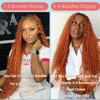 Eileen 350 ginger human braiding hair 18 Inch 100g 2 Bundles Deep Wave Bulk Human Hair for Braiding Curly Human Hair for Boho Braids Water Wet and Wavy Curls Micro Braiding Hair Extensions