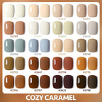GAOY 23 Pcs Gel Nail Polish Kit, White Blue Brown Colors All Seasons Gel Nail Polish Set with Glossy & Matte Top Coat and Base Coat for Nail Art DIY Gel Nail Kit