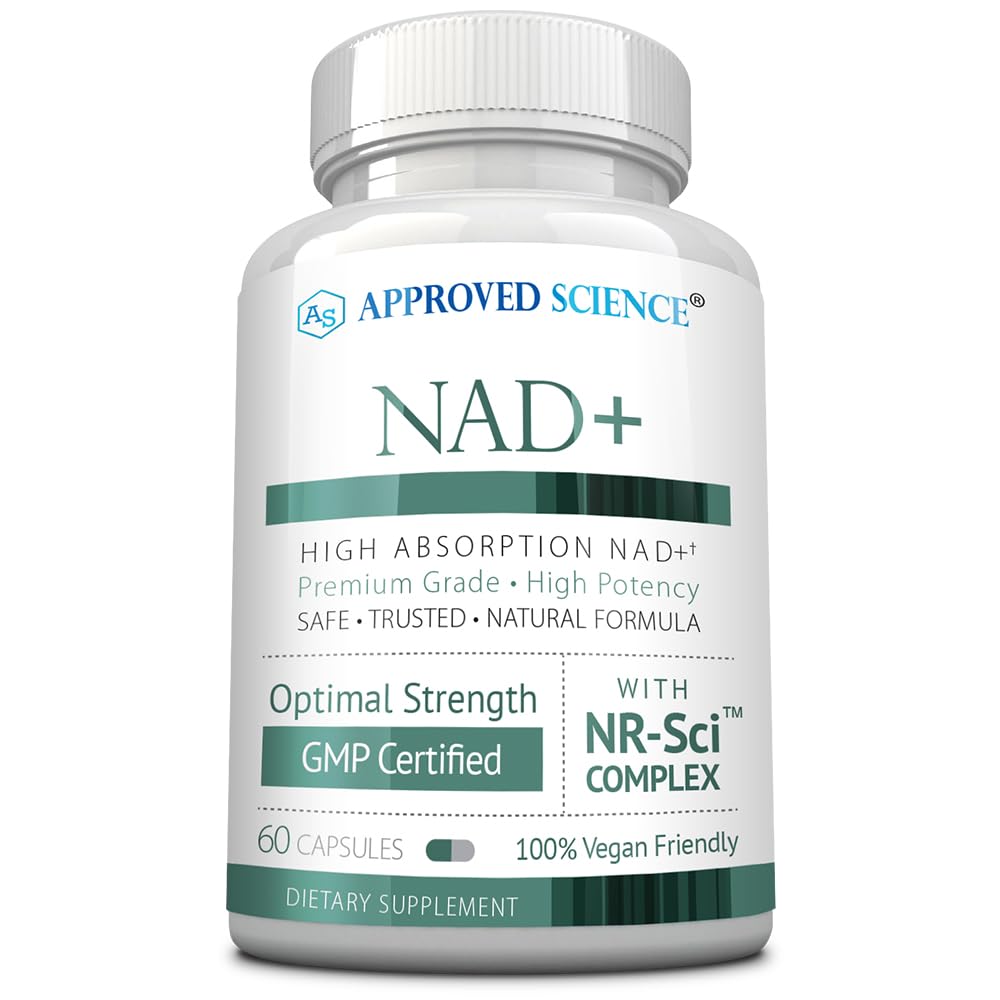 Approved Science NAD+ – 300mg NR, Quercetin, Vitamin B2, BioPerine – 60 Vegan Capsules – Pack of 1