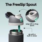 Owala FreeSip Stainless Steel Water Bottle 24 oz Foggy Tide