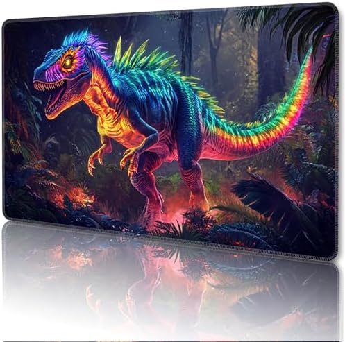 MTG Playmat Magic Card Playmat Game Mat,TCG & CCG Card Games Mat with Free Storage Bags Size 24 x 14 Inches (No with Zones,Dinosaur2)