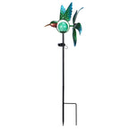 Afirst Solar Hummingbird Wind Spinner, Metal Garden Stake Lights Lawn Decor