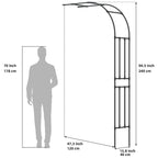 BUKLIYN Half Sided Arch Against The Wall Garden Arch Trellis - Garden Arch Arbor Trellis for Climbing Plants Outdoor - Garden Arch Trellis Arbor for Home Yard and Garden（Black）