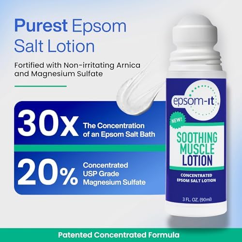 Epsom-It Soothing Muscle Set - Roll On Epsom Salt and Magnesium Lotion, for Muscle Aches and Stiffness, Tired Legs, Knees, and Achy Feet (2-Pack)