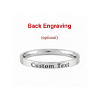 Love Statement Gifts Name Ring - Custom Text Stainless Steel Band Ring, Personalized Gift for Her & Him, for Valentines Day, Anniversary Birthday Graduation Christmas Bridesmaids Wedding