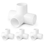 4 Way PVC Pipe Fittings 1 Inch, Zernmiarder White PVC Elbow Corner Side Outlet Tee Fitting, SCH40 Furniture Grade Pipe Connectors - Fits 1" Polyvinyl Chloride Pipes, 12 Pieces