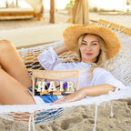 Boho Patch Cosmetic Bag - Valentine's Day HAIR Chenille Varsity Letter Toiletry Bag Beige Clear Waterproof Travel Makeup Bag PVC Zipper Clutch Daily Use Purse New Year Gifts for Women Girls