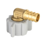 25-Pack Pex1/2" X 1/2" Female NPT Swivel Elbow Adapter, Brass Barb Crimp Plumbing Fittings, ASTM F1807,(PEX1807208-25PCS)
