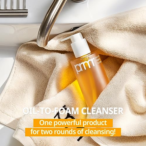 PRIMERA (PRMR OilToFoam Cleanser Korean Deep Cleansing Oil, Daily Makeup Remover, Blackheads, Dust and Dirt Removal, Pore Cleaning, Hyaluronic acid, Valentines day Gifts for Her (200ml, 6.76 fl. oz)
