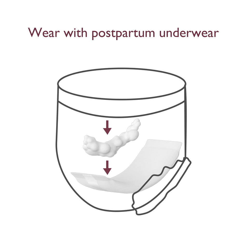 Momcozy Postpartum Disposable Underwear, 12 PCS No Leak New-Thin Built-in Pad Self-Absorbent Free-Move Period Underpants for Women Mothers Moms Labor Delivery Care White