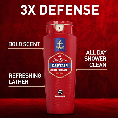 Old Spice Red Collection Body Wash for Men, Captain Scent, 24 fl oz (Pack of 4)
