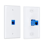 iwillink (10-Pack) Ethernet Wall Plate, 1-Port Keystone Jack Wall Plate with RJ45 Keystone Inline Coupler insert, Female to Female Cat6 Wall Plate, Blue