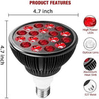 Wolezek Red Light Therapy Lamp with Lamp Holder, 660nm Red and 850nm Near Infrared Combo Wavelength LED Red Light Bulb, Red Light Therapy Device for Face and Body, Aluminium Shell, E27/E26 Standard