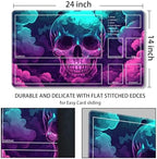 MTG Playmat with Zones Magic Card Playmat Game Mat,TCG & CCG Card Games Mat with Free Storage Bags Size 24 x 14 Inches (with Zones,Skeleton3)