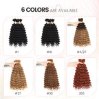 Urbeauty Human Braiding Hair #27 Color, Deep Wave Bulk Human Hair for Micro Braiding No Weft, Curly Human Hair for Boho Braids, Knotless/Goddess/Bohemian/Gypsy/18/20 Inch 100gram