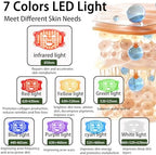 K11 LED Red Light Therapy Face Mask & Neck | 7-Color Rejuvenating Facial Skin Care Set | Portable Anti-Aging Mask for Home & Travel Use