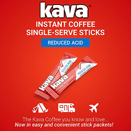 Kava Low Acid Instant Coffee Single Serve Stick Packets, 20 Count (Pack of 6)