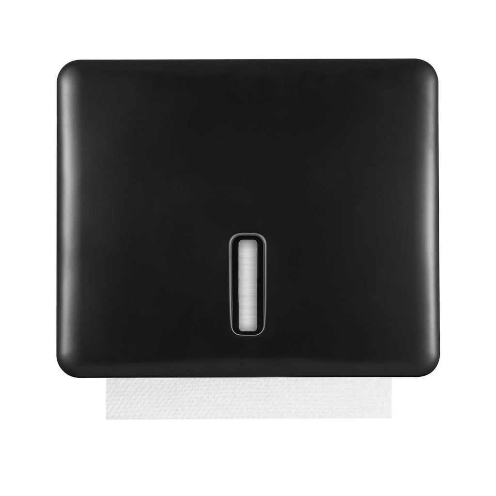 Stardrix Multifold Paper Towel Dispenser Wall Mount (Black) – Large Capacity C-Fold, Trifold, and Folded Commercial Hand Towels Holder for Bathroom & Restroom – Adhesive or Screw Mounted