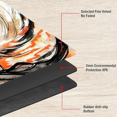 Playmats for Magic: The Gathering MTG Card Game Mat Plus 50 Pcs Card Sleeves, 24 x 14 inch TCG Mat with Stitched Edge for Commander Deck Duskmourn Board Game, Ookami Fox