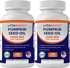Vitamatic Pumpkin Seed Oil 2000mg – 180 Softgels (Pack of 2-360 Count)