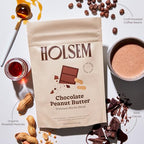 Chocolate Peanut Butter Instant Oat Milk Latte by Holsem Coffee, Organic Ingredients, Premium Coffee, Non-GMO, Vegan, Gluten Free, 5 Servings