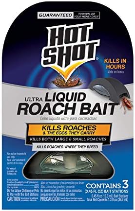 Hot Shot Ultra Liquid Roach Bait, Kills in Hours, 6 pack including 3 units Per Pack