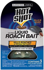 Hot Shot Ultra Liquid Roach Bait, Kills in Hours, 6 pack including 3 units Per Pack