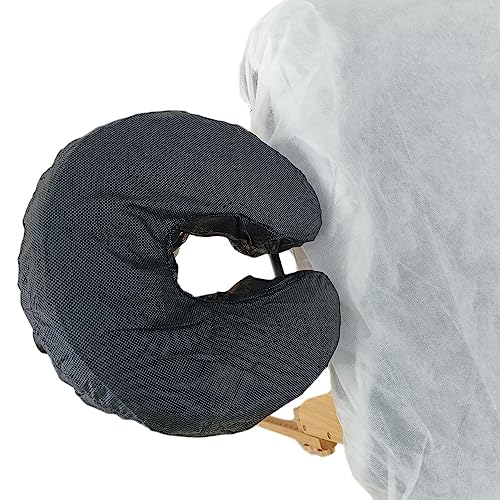 Pack of 75 Fitted Disposable Massage Headrest Covers Face Rest Cradle Covers Black