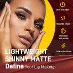 Matte Liquid Lipstick Set, 6 Colors 2-In-1 Mirror Matte Lip Glosses Kit,Velvet Lip Glaze Black Lipstick for Women,Long Lasting Shinny Lip Stain,Nude Lip Makeup Smudge Proof for Party Festival