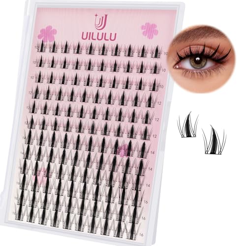 Lash Clusters 10-16mm Natural Lashes Clusters D Curl False Eyelash Clusters DIY Eyelash Extensions Individual Cluster Lashes (U07 Lashes Only, D Curl, 10-16 MIX)