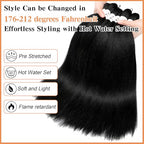Braiding Hair Pre Stretched, 26 Inch 8 Pack Black Prestretched Braiding Hair For Women Braid Hair, Long Professional Synthetic Hair For Knotless Boho Crochet Braids,Yaki Straight Texture(26in,1b,8pc）