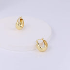 KISSPAT 14K Gold Plated Small Chunky Huggie Hoop Earrings for Women