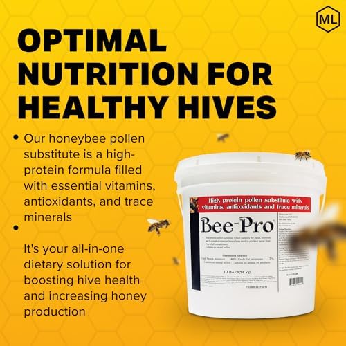 Mann Lake FD200 Bee-Pro Pollen Substitute, High Protein, Boosts Brood, Healthy Colony, Free from Animal by-Products, Rich in Vitamins & Amino Acids, 10 Lb Pail