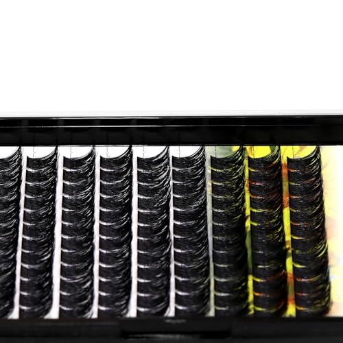 Large Pack Wide Stem Cluster Eyelashes D Curl 10-20mm Available Handmade D Curl Wide Stem Individual False Eyelashes 5D Volume DIY Eye Lashes Extensions Beauty Tools (12mm)